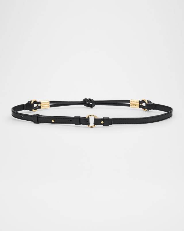 Ivy Knotted Rope Leather Skinny Belt